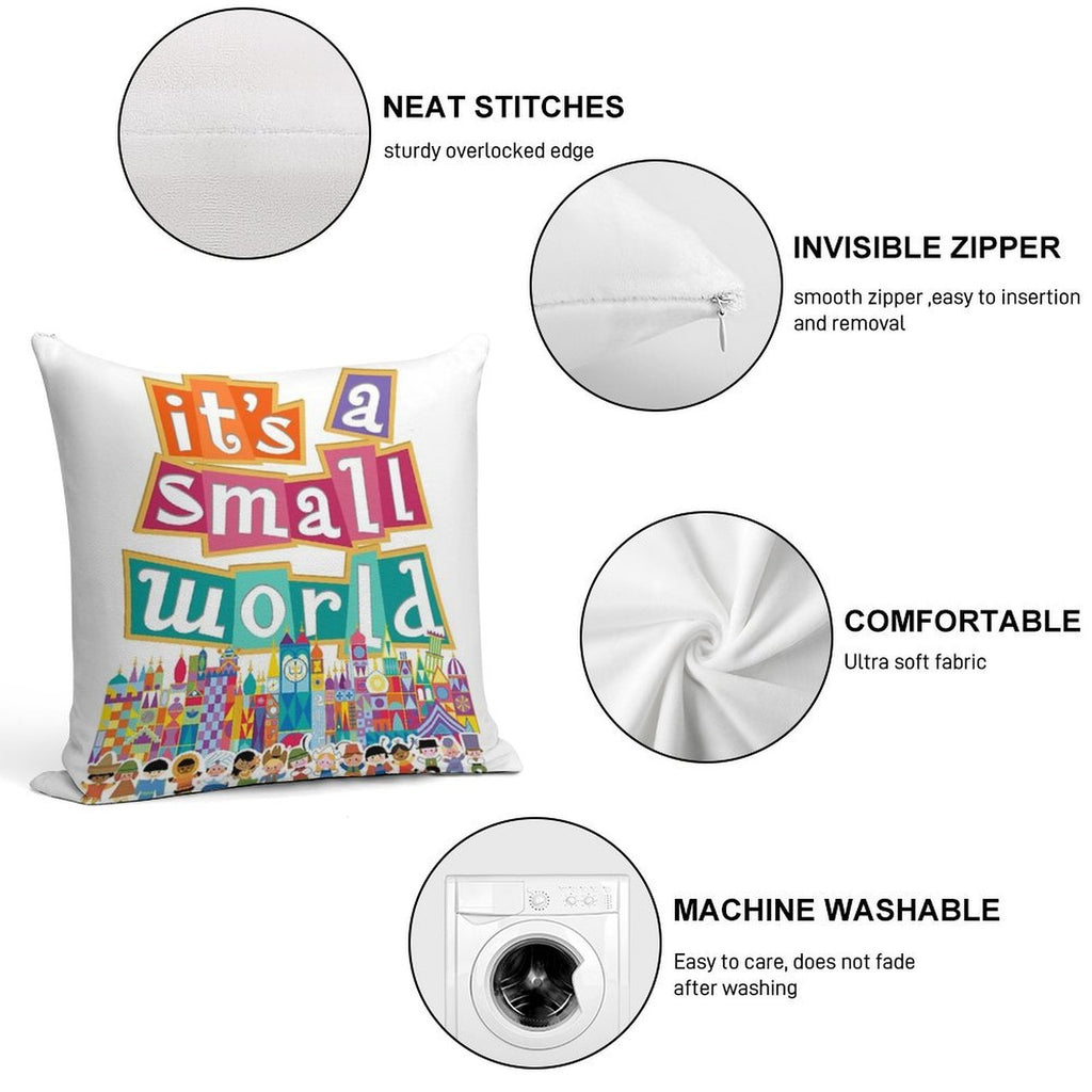 It's A Small World - Full Graphic by Kelly Design Company Soft High-Density Material Throw Pillow