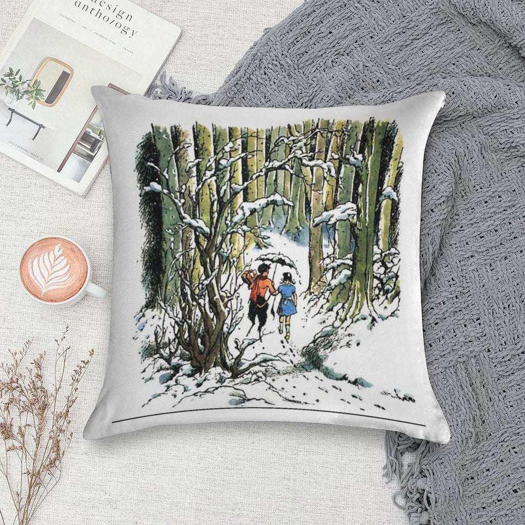 Narnia The Lion The Witch And The Wardrobe Original Illustration Soft Bedroom Essential Throw Pillow