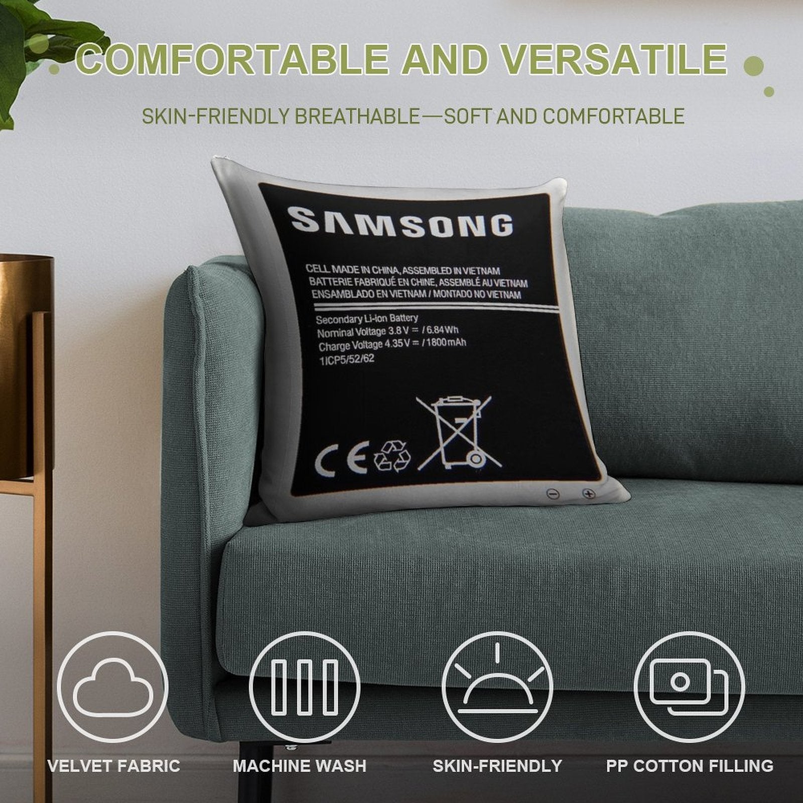 Swollen Battery Premium Soft Warmth Comfort Throw Pillow