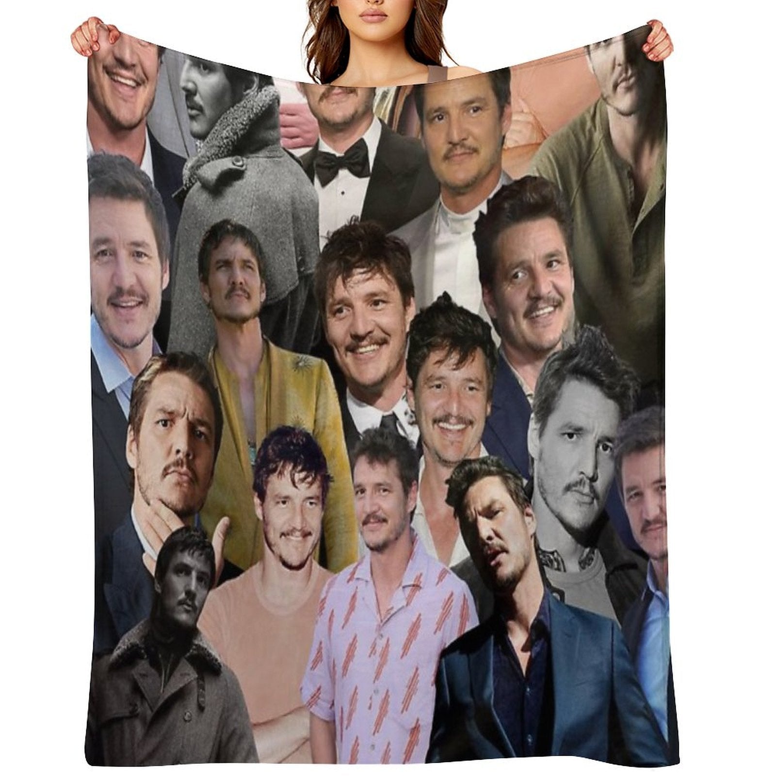 Pedro Pascal Photo Collage Eco-conscious Throw Blanket