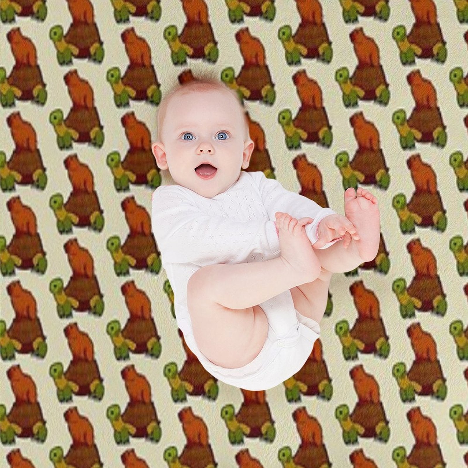 Capybara on Turtle Quick-dry Throw Blanket