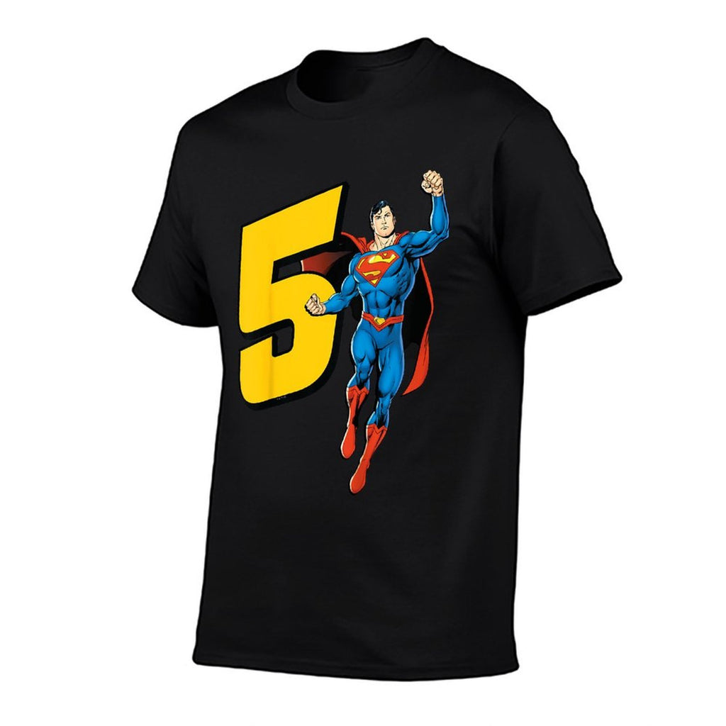 Superman Super Hero 5th Birthday  Heathered Texture T-Shirt