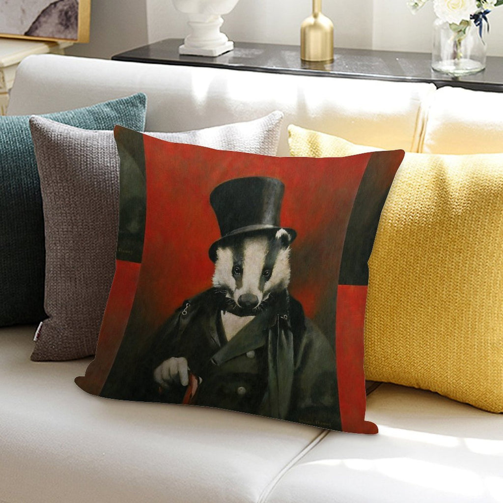 Victorian Mr Badger Soft High-Density Material Throw Pillow