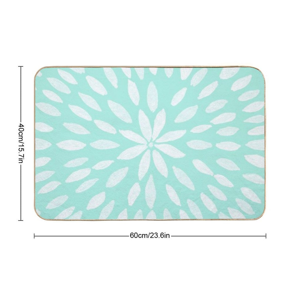Mandala Flower #9 #mint #drawing #decor #art Durable Bath Mat