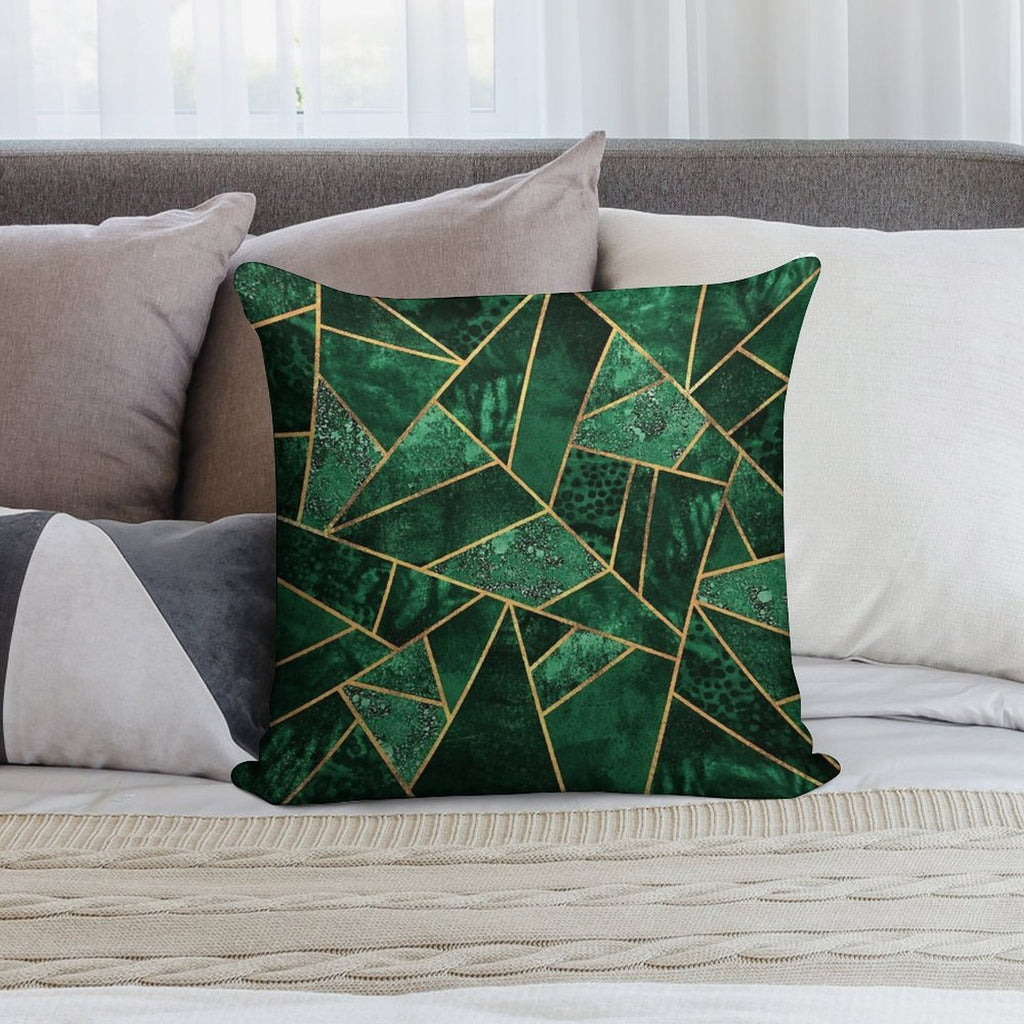 Deep Emerald Soft Fade-Resistant Throw Pillow