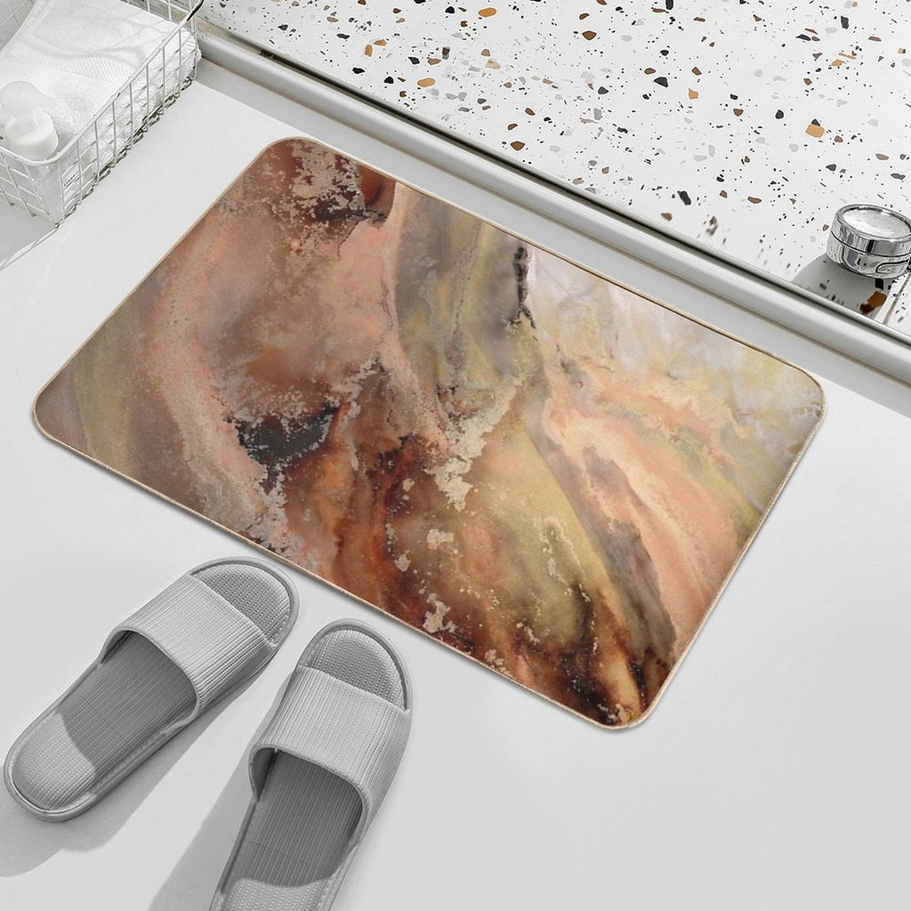 Abstract Autumn, Brown, Gold And Orange, Warm Colours, Abstract Art  Anti-Trip Bath Mat