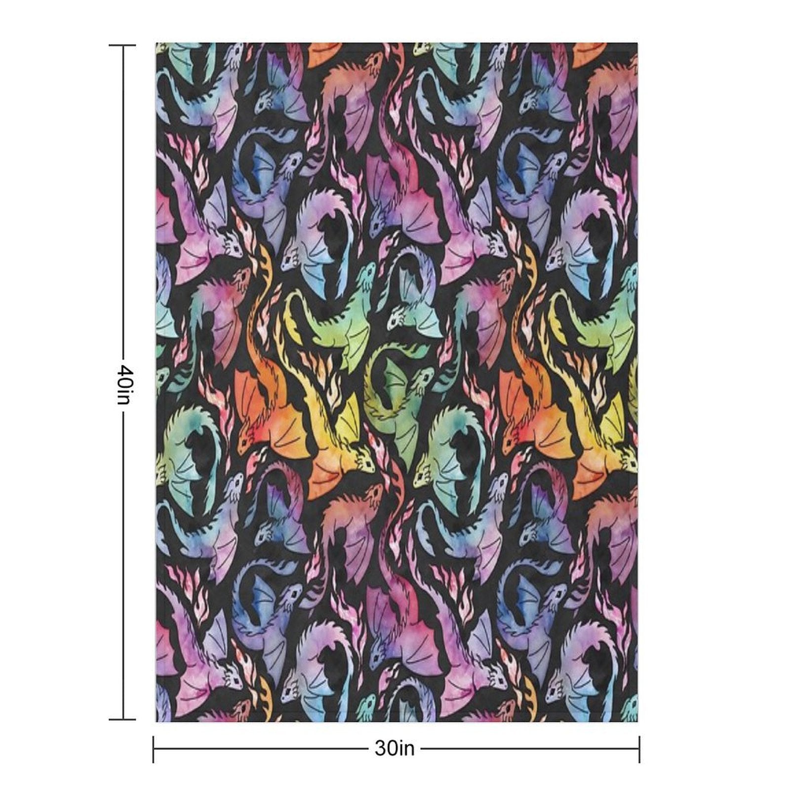 Dragon Fire Dark Rainbow Versatility Throw Blanket