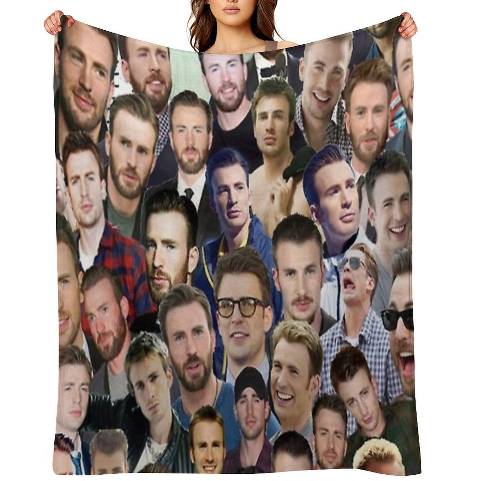 Chris Evans Collage Quick-dry Throw Blanket