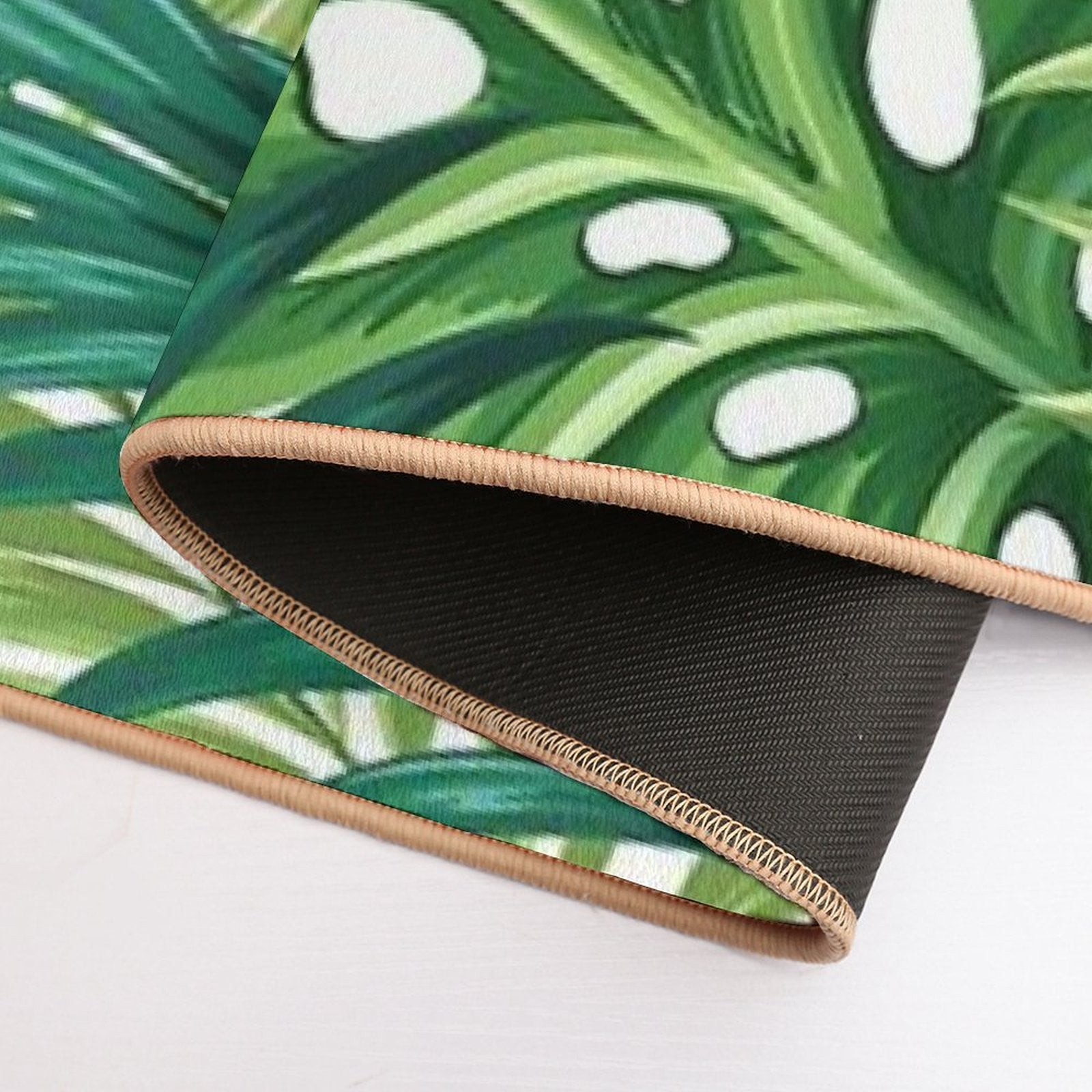 Green Tropical Leaves  Versatile Bath Mat