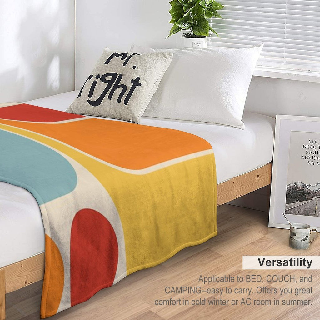 Retro Geometric Design 628 Eco-conscious Throw Blanket