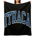 Ithaca - College Font Curved Travel-friendly Throw Blanket