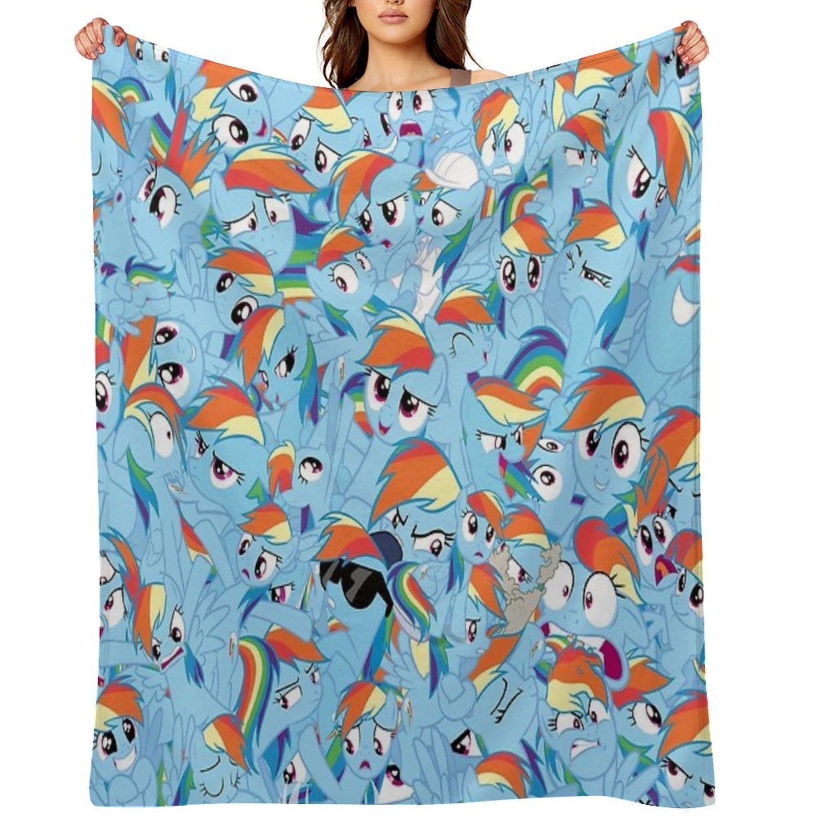 Rainbow Dash Mess Eco-conscious Throw Blanket