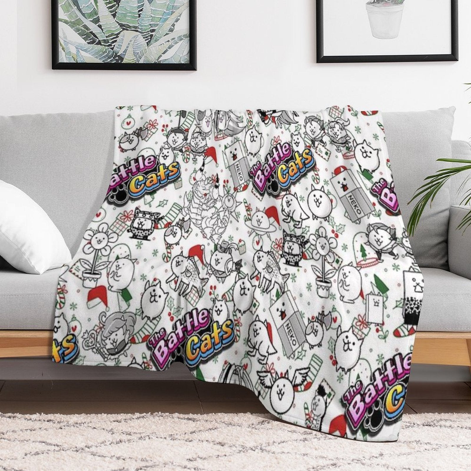 Battle Cats Compact Throw Blanket