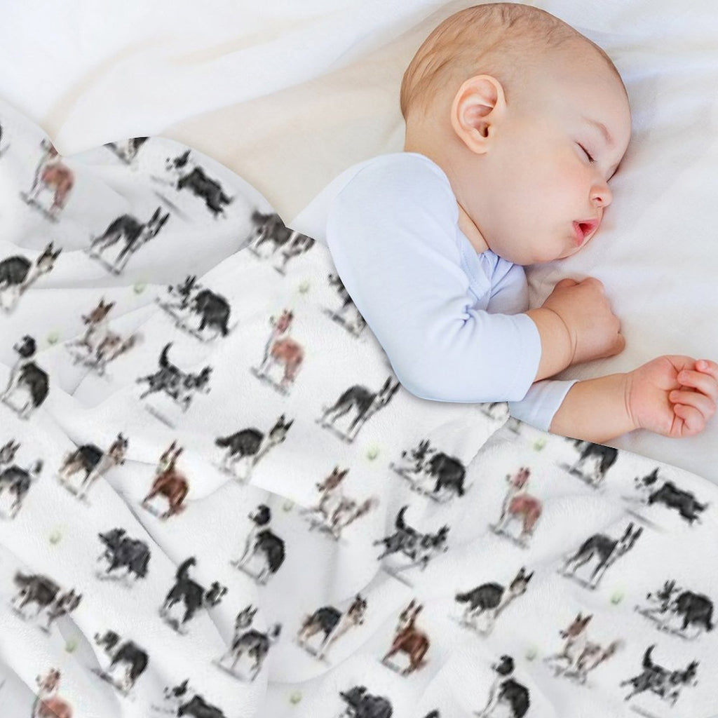 Border Collies Shrink-resistant Throw Blanket