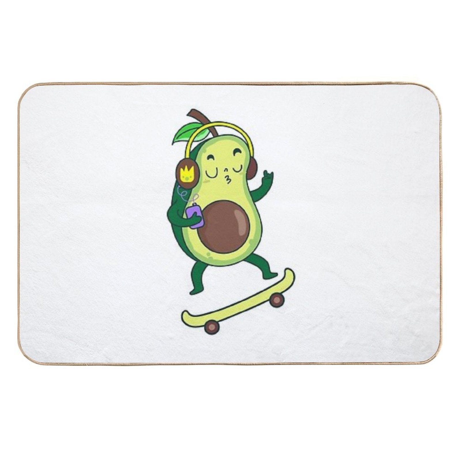 Avocado Funky Skater Bath Mat  Anti-Trip Bath Mat