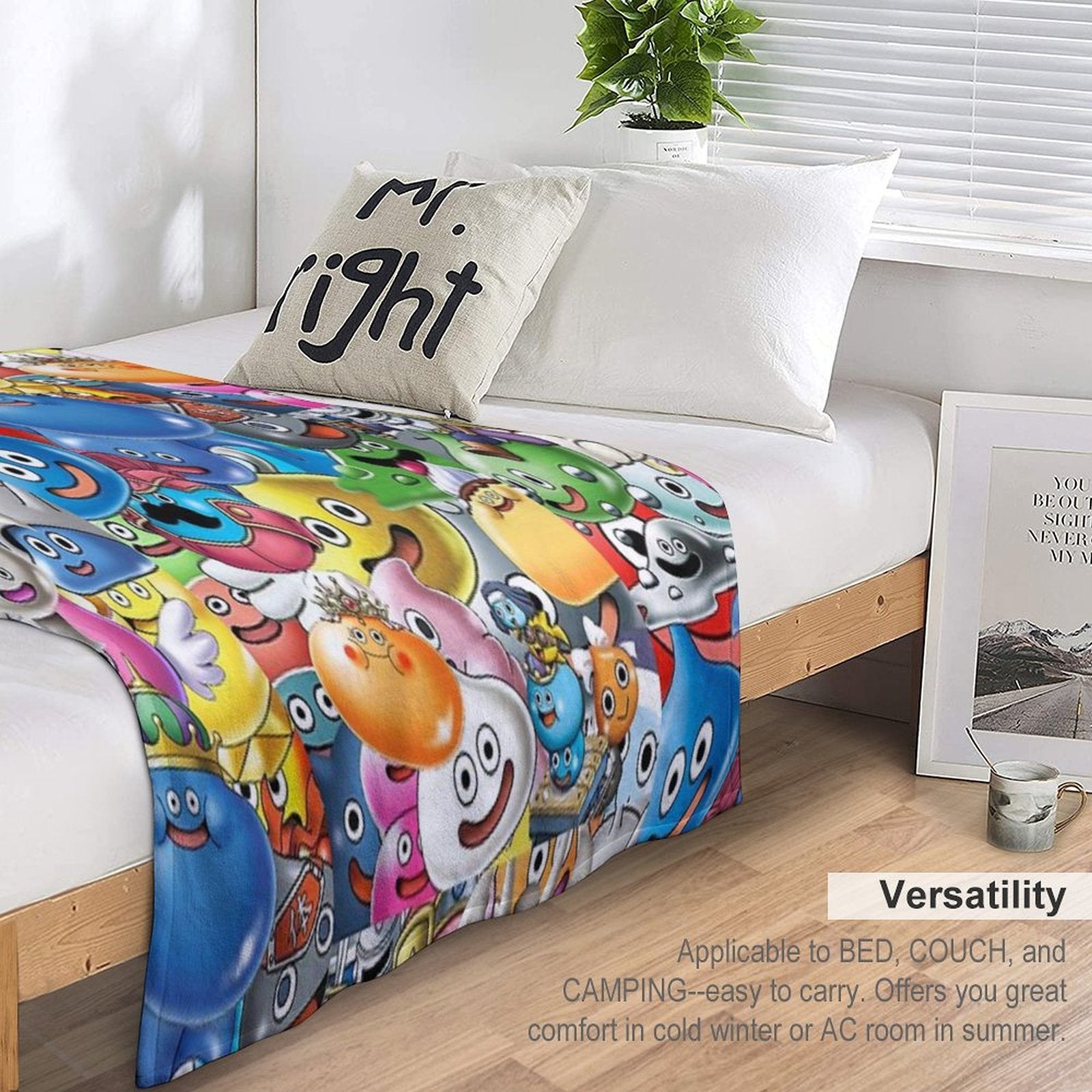 Dragon Quest Slimes Sustainable Throw Blanket