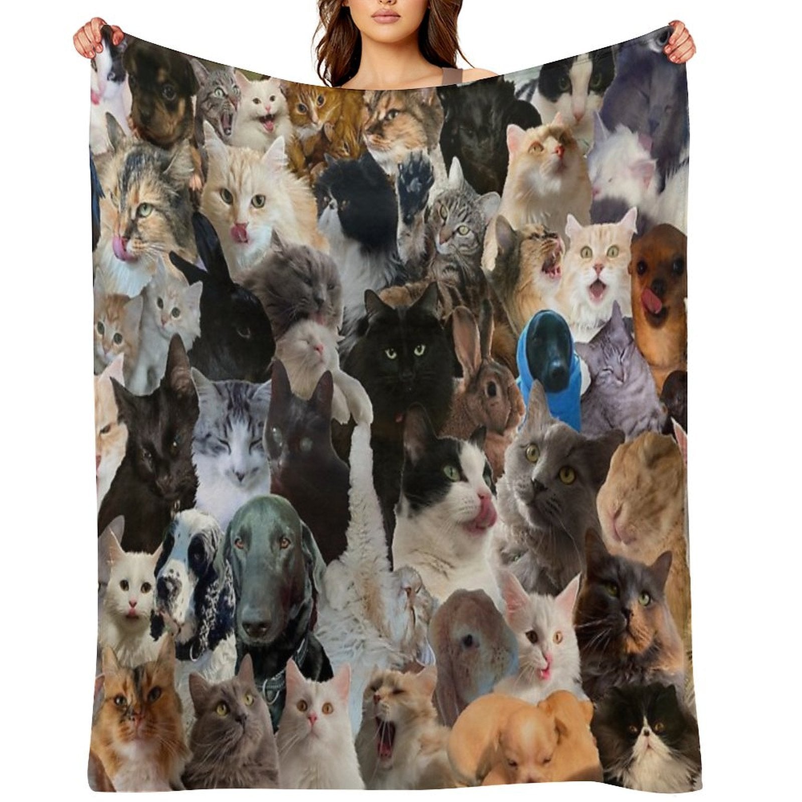 Fun Animal Puzzle Pattern Wrinkle-free Throw Blanket
