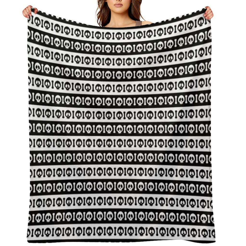 Skeleton Stripes - Black And White Easy Care Throw Blanket