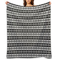 Skeleton Stripes - Black And White Easy Care Throw Blanket