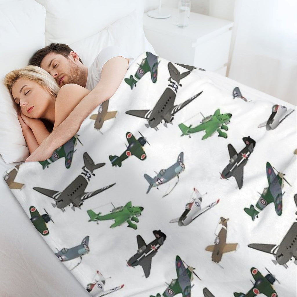 Multiple WW2 Airplanes Premium Throw Blanket