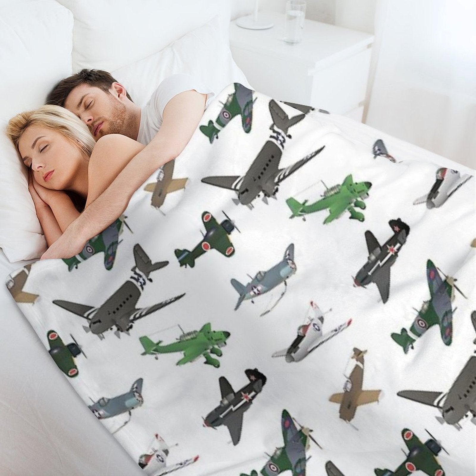 Multiple WW2 Airplanes Premium Throw Blanket