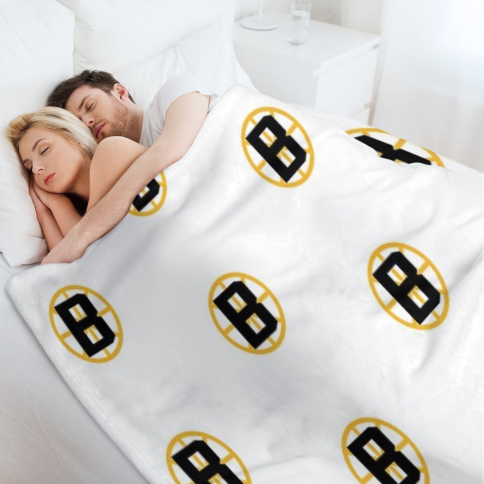Boston Hockey Easy Care Throw Blanket