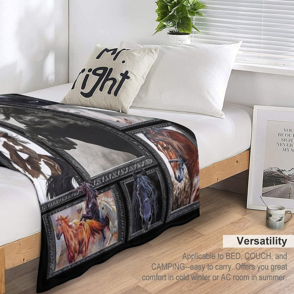 Horse Blanket 1 Travel-friendly Throw Blanket