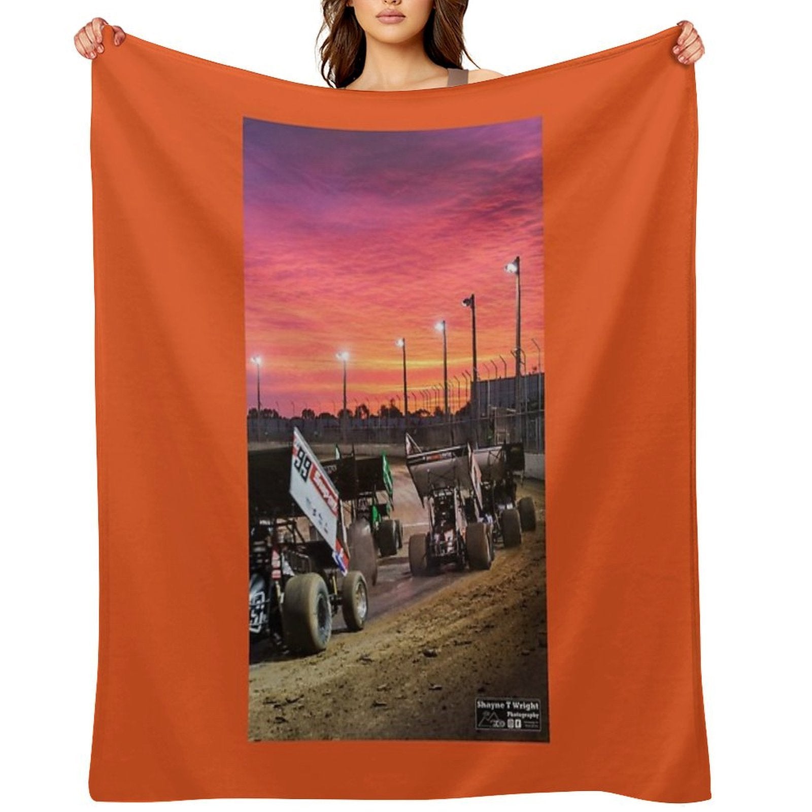 Sunset at The Speedway Track. Multi-functional Throw Blanket