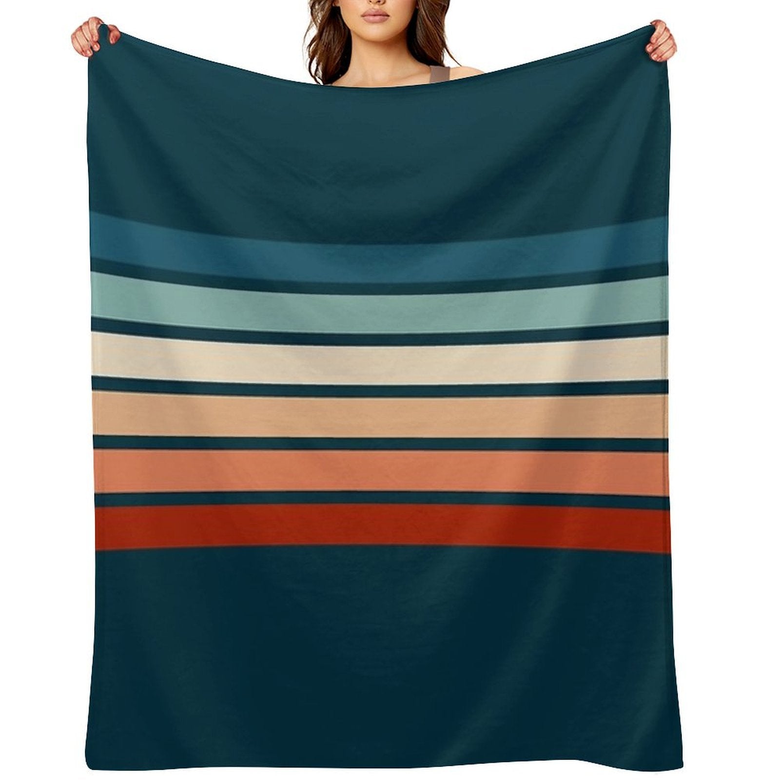 70s Vintage Retro Stripes Quick-dry Throw Blanket
