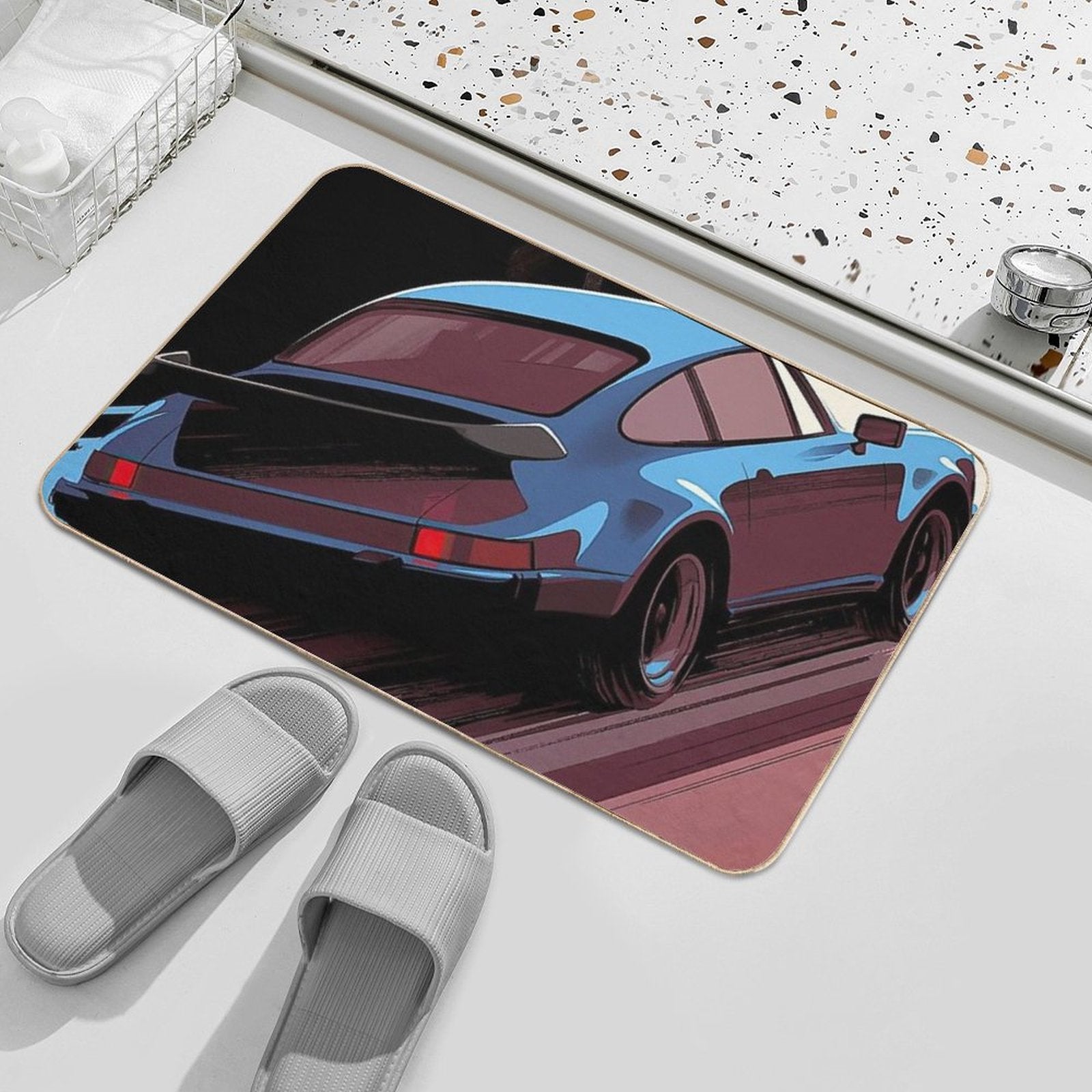 Porsche Art Print  Odorless Bath Mat