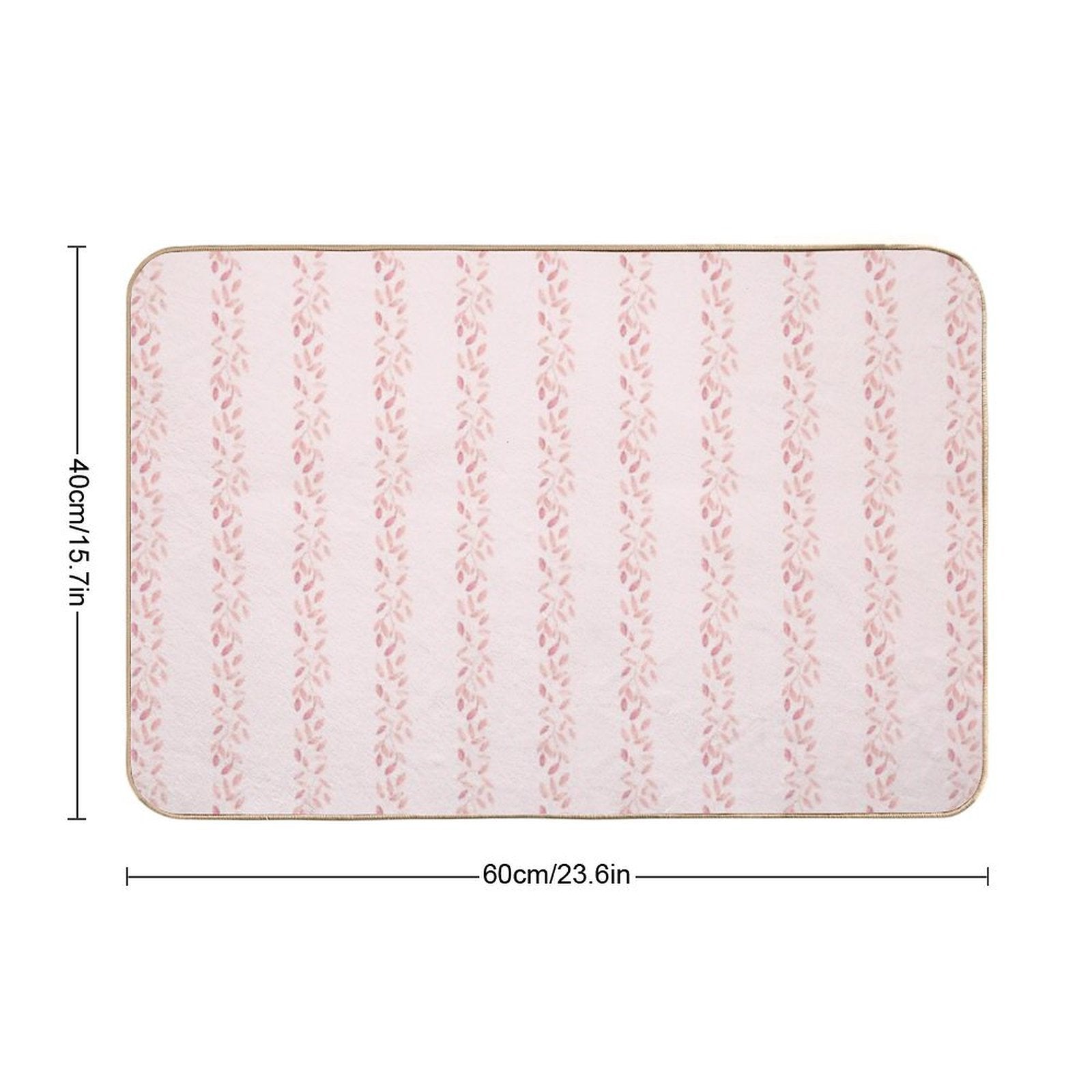 Pastel Floral Tone on Tone Watercolor Stripe Bella Petals in Pink Diamond  Toxin-Free Bath Mat