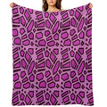 Kipo Pink Mega Jaguar Spots Comfort Throw Blanket
