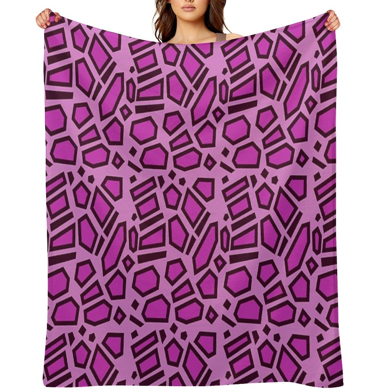 Kipo Pink Mega Jaguar Spots Comfort Throw Blanket