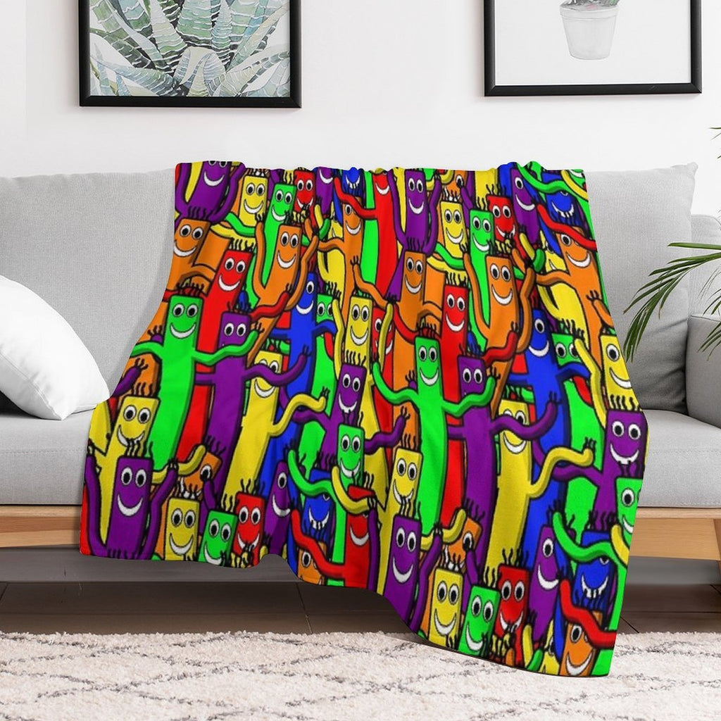Wacky Inflatable Arm Flailing Tube Man Eco-conscious Throw Blanket