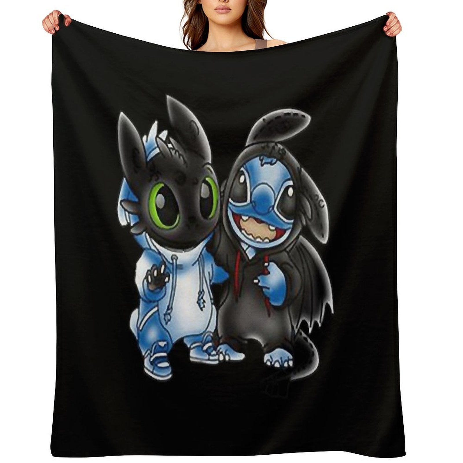 Stitch And Toothless Change Uniform Costume Uniform Quick-dry Throw Blanket