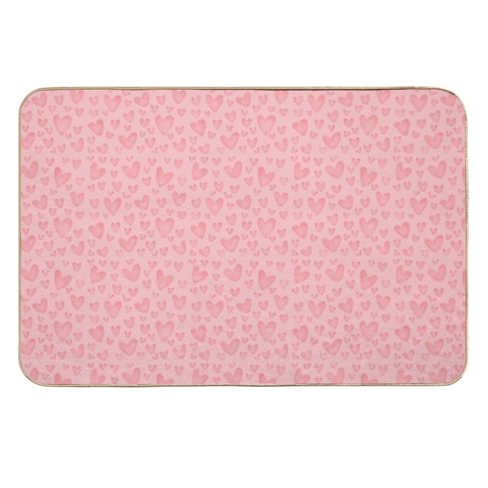 Cute Sweet Pink Hearts As Romantic Seamless Pattern Background Backdrop Wallpaper, Illustration of Love for Valentine's Day  Odorless Bath Mat