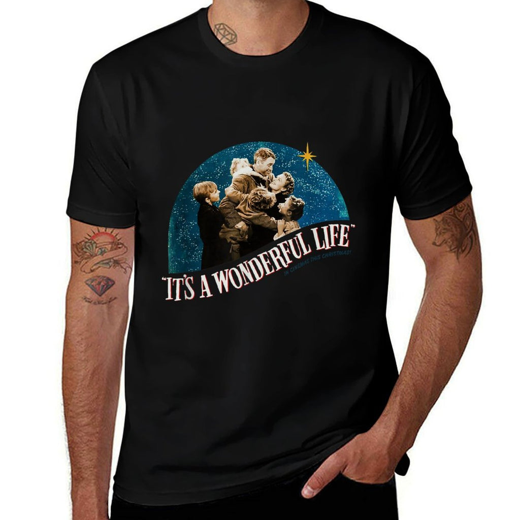 Vintage Christmas Classic Its A Wonderful Life  Cotton T-Shirt