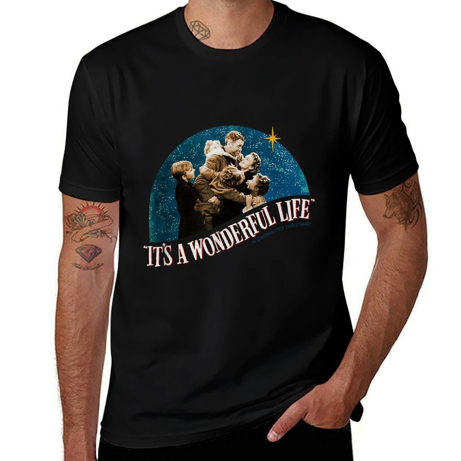 Vintage Christmas Classic Its A Wonderful Life  Cotton T-Shirt