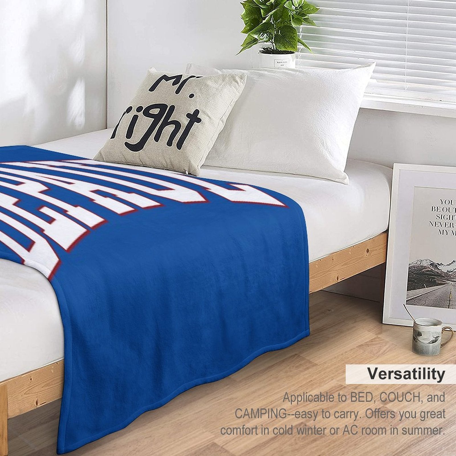Depaul - Varisty Font Curved Easy Care Throw Blanket