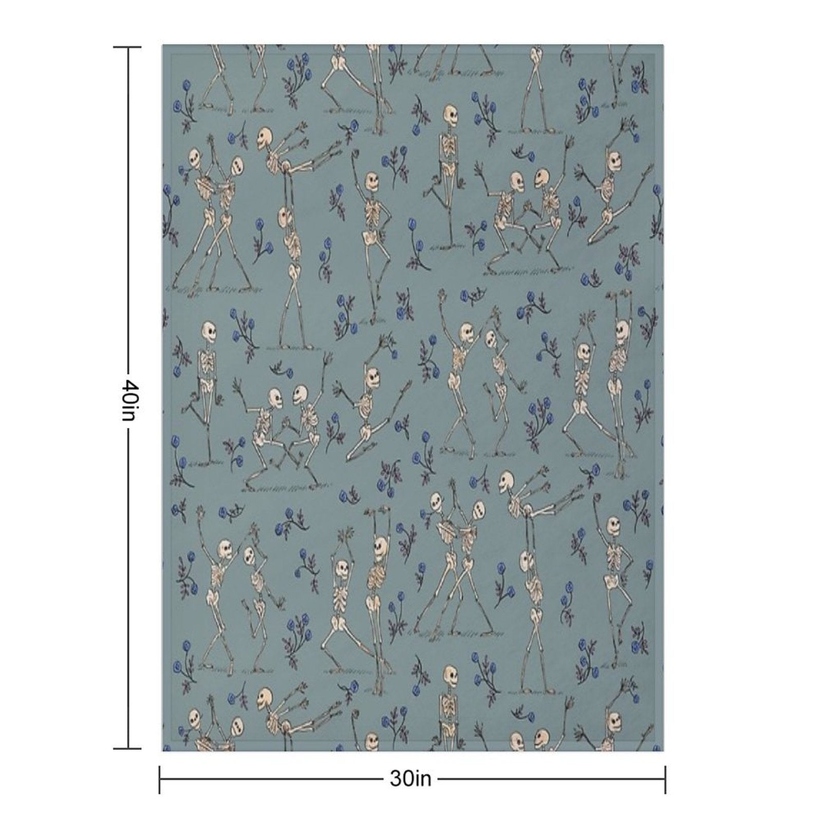 Skeleton Dance — Blue Easy Care Throw Blanket