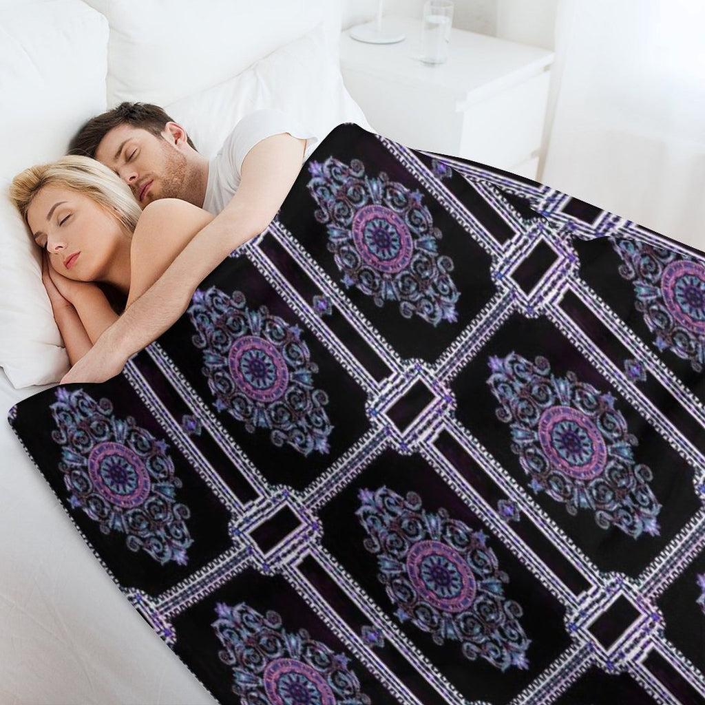 Floral Print - Purple Velvety-soft Throw Blanket