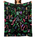 Microbiologist Pattern Microbes, Virus, Bacteria-microbiology Quick-dry Throw Blanket