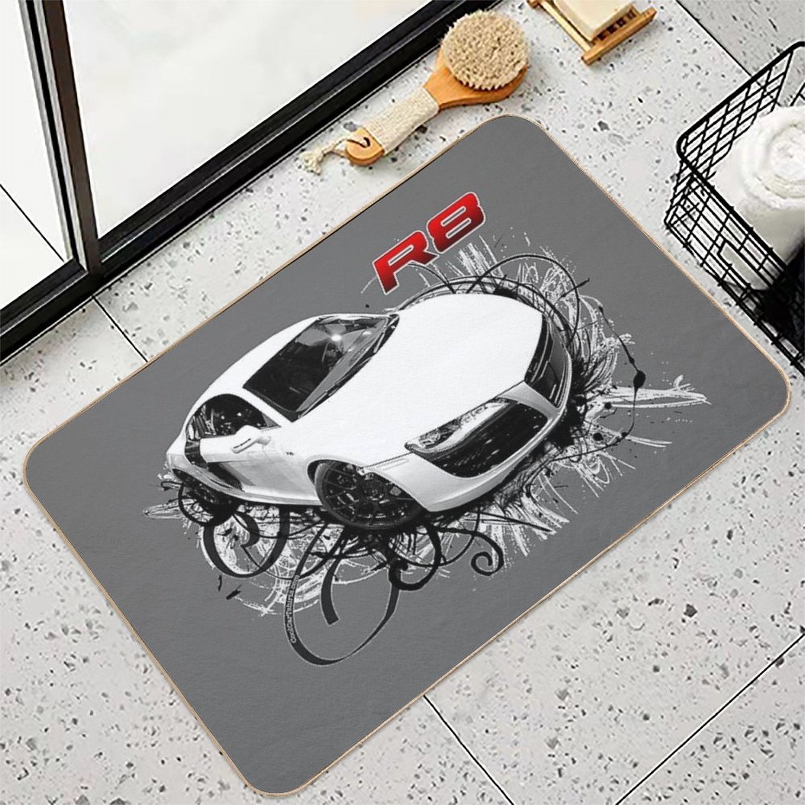Audi R8 in Swirls  Long-Lasting Bath Mat