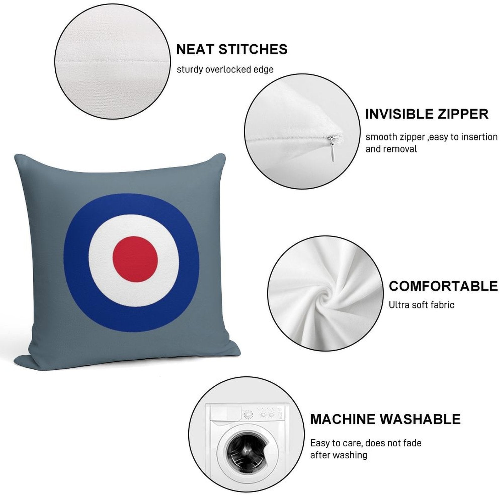 Royal Air Force - Roundel Soft Bedroom Essential Throw Pillow