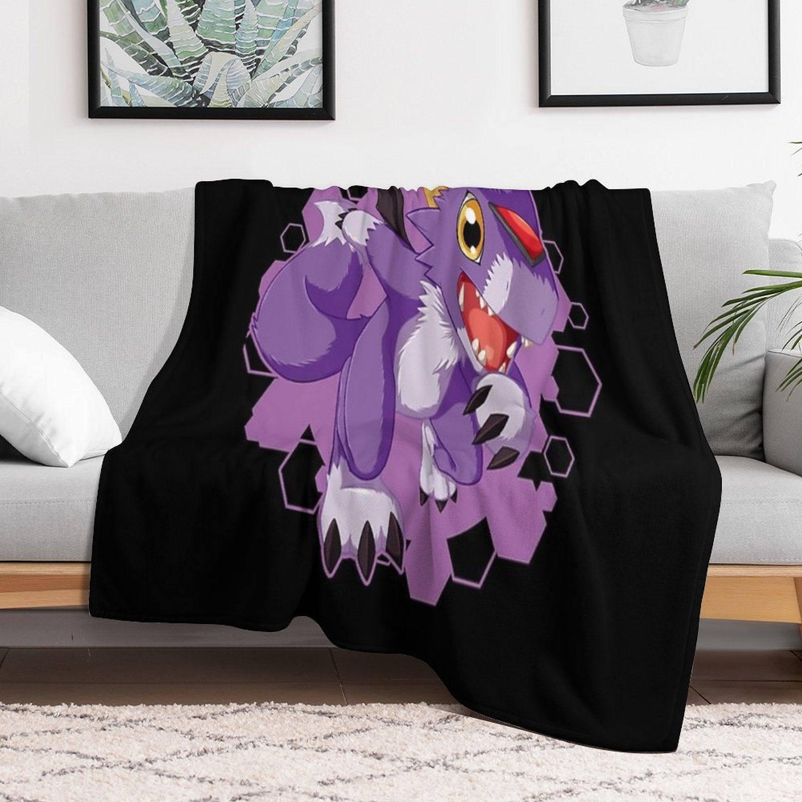 Chibi Dorumon Cute Digimon Design Velvety-soft Throw Blanket