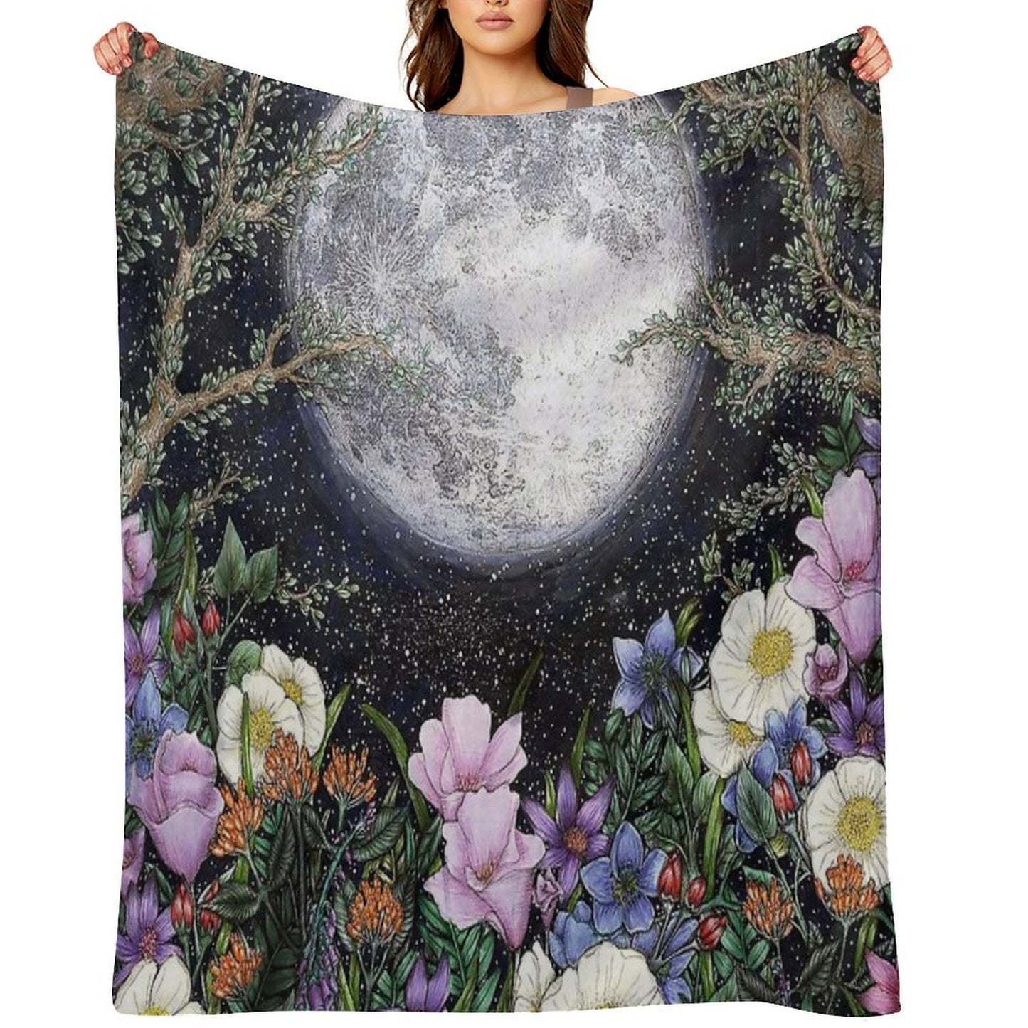 Midnight in The Garden II Shrink-resistant Throw Blanket