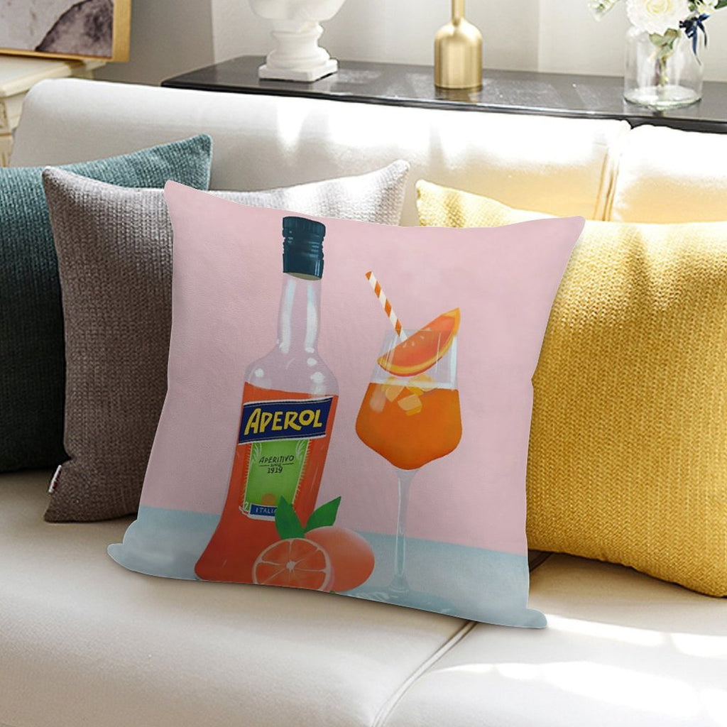 Aperol Spritz Soft Fade-Resistant Throw Pillow