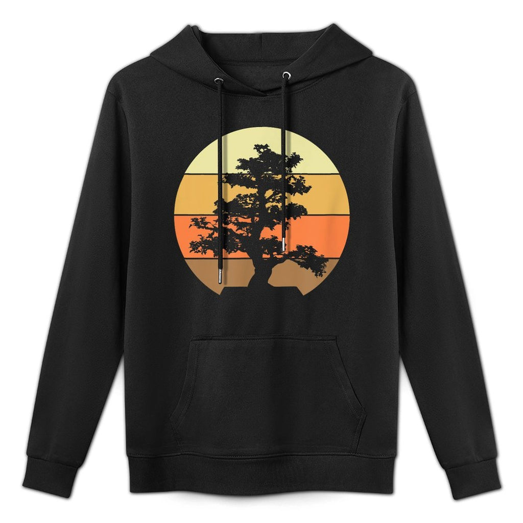 Pacific Ocean Beach Bonsai Tree Sun Retro Vintage Pilling-Resistant Hoodie