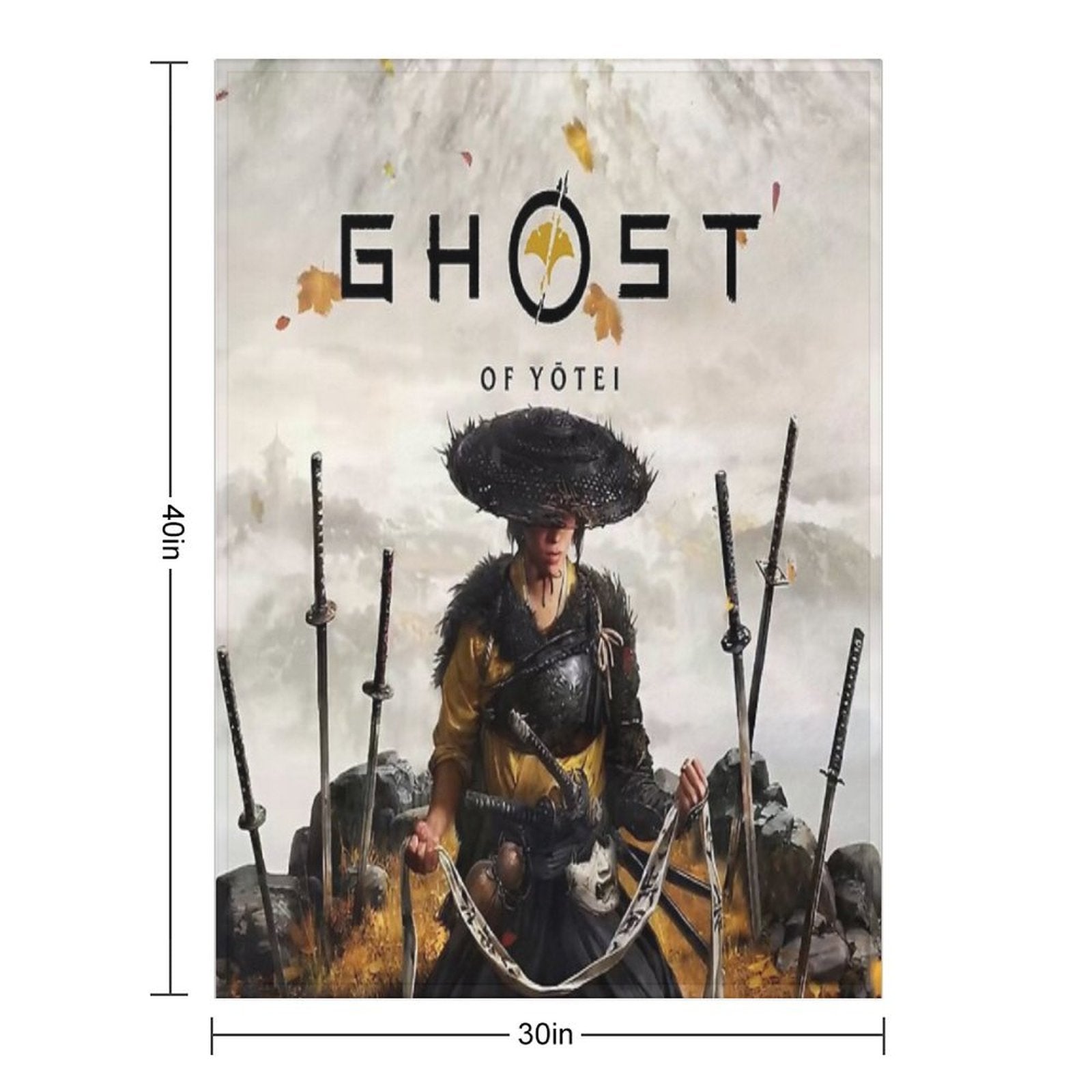 Ghost of Yōtei Video Game Shrink-resistant Throw Blanket