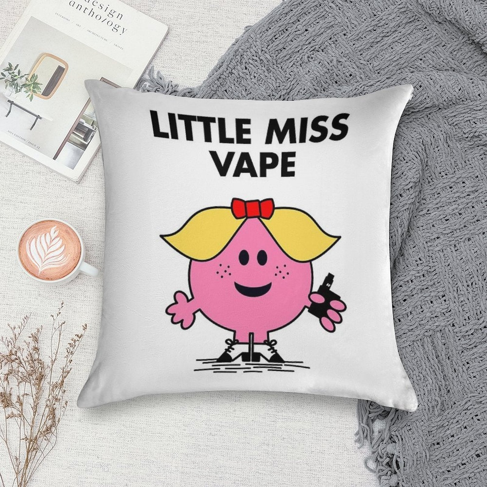 Little Miss Vape Soft Decorative Cover Throw Pillow